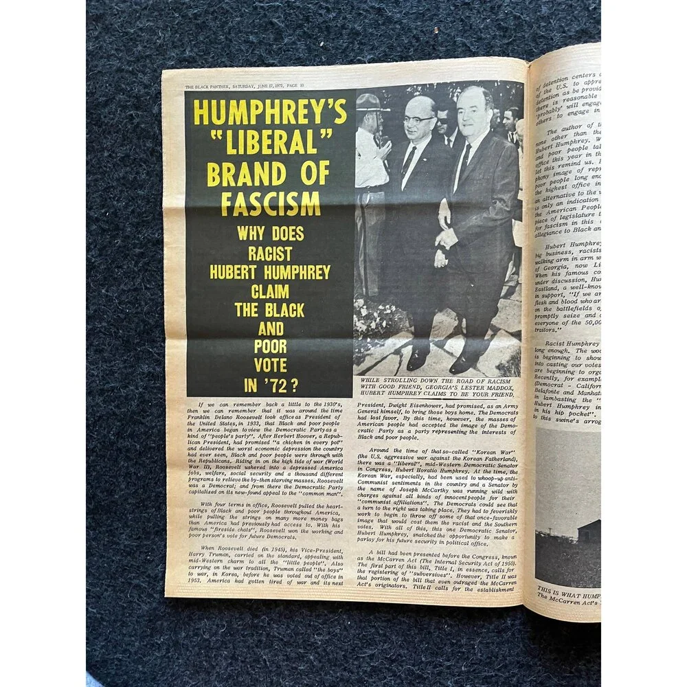 1971 Hubert Humphrey LBJ Presidential Memorabilia, Education Art, US Civil Righ